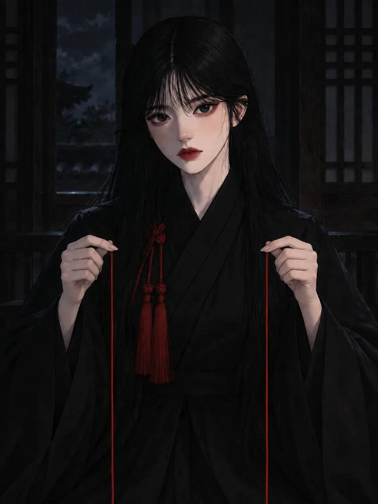 두 개의 붉은 실을 든 다홍신녀