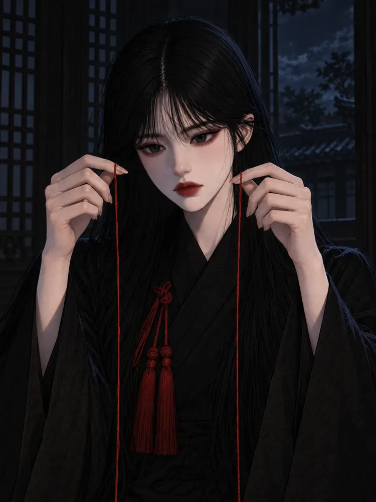 두 가닥의 실을 견주어 보는 다홍신녀